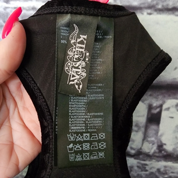 Killstar 'Wicked B*tch' Black Velvet Bralette - XS - Picture 3 of 6